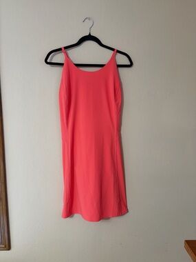 Athleta Infinity Active Mini Dress Coral Petal Pink Built-in Shorts size L